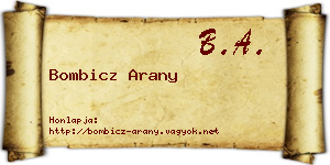 Bombicz Arany névjegykártya